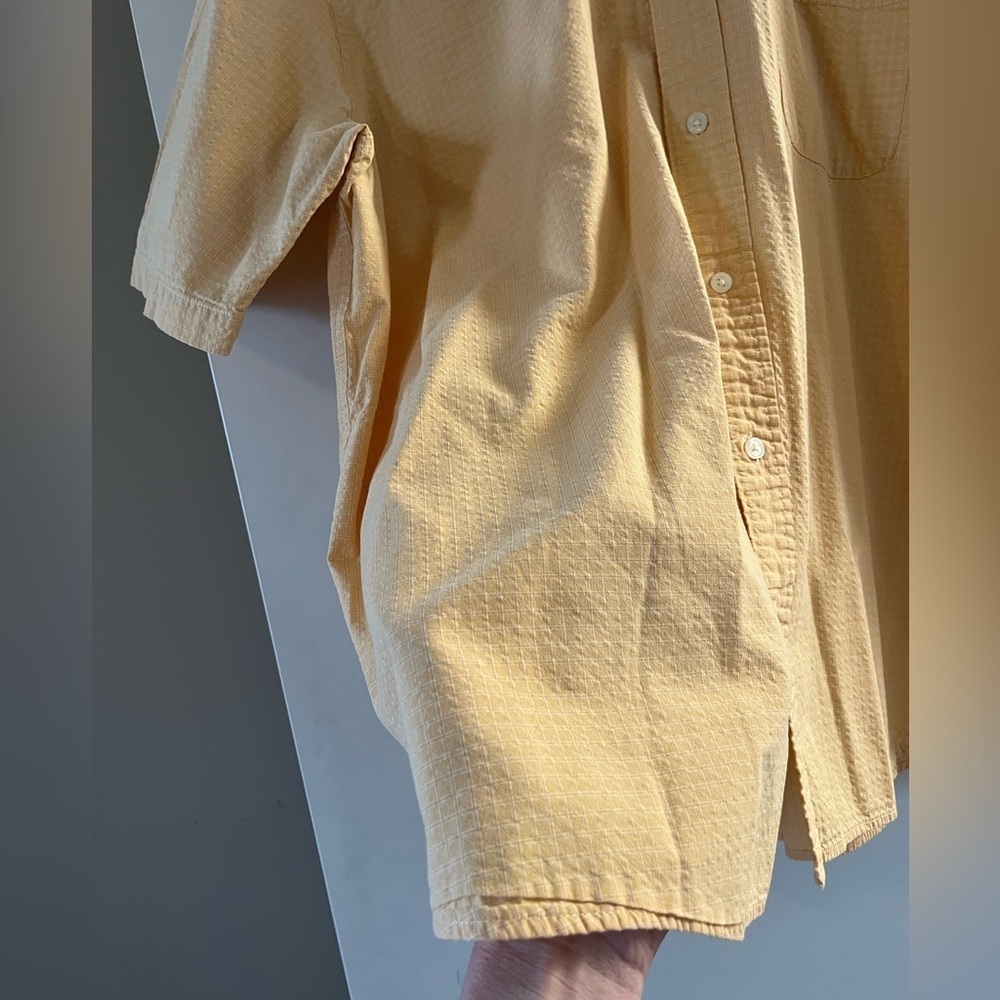 Eddie Bauer Light Yellow Short Sleeve Cotton Dress Shirt Men’s XL - Picture 7 of 14